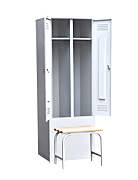 Шкаф для одежды 2-х створчатый с приставной скамьей (верх липа)500х600х1860