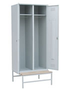 Шкаф для одежды на подставке с деревянной скамьей 800х770х2000