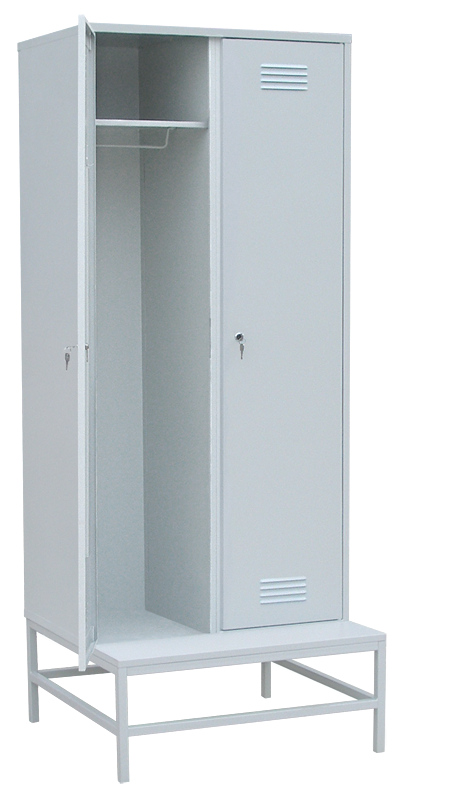 Шкаф для одежды на подставке с металлической скамьей 800х770х2000 слайд 2